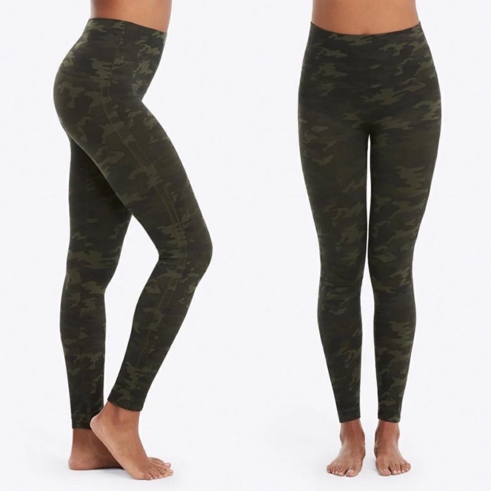 Spanx Look at Me Now Seamless Leggings - Dark Green Camo